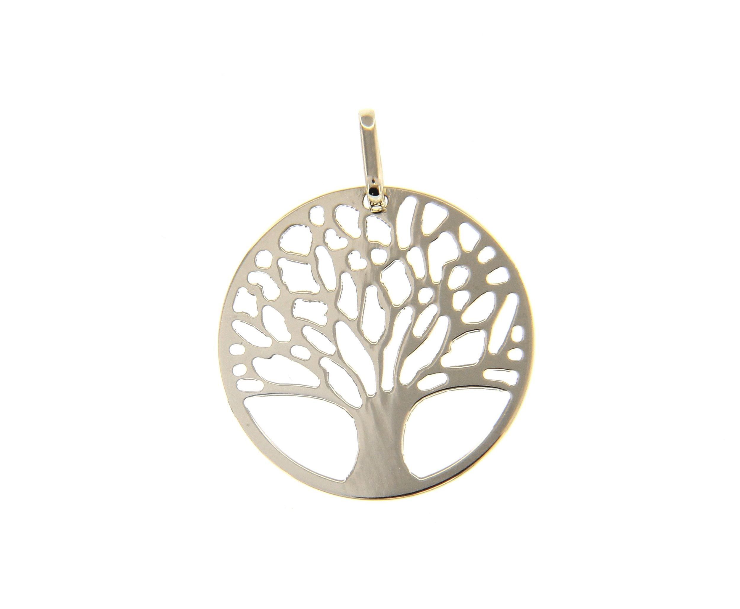 White gold necklace with the tree of life k9 (code S231083)